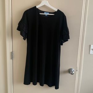Black Eyelet Sleeve Dress
